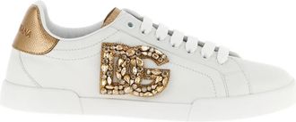 Dolce & Gabbana Portofino Lage Sneakers - Dames - Sneakers - Wit - 39 1/2 EU - Leer - Schoenen