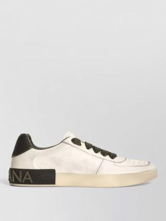 Dolce & Gabbana leather logo-lace low-top sneakers