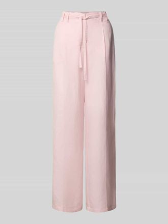 Christian Berg Wide Leg Hose aus Leinen-Mix mit G&uuml;rtel in Hellrosa, Gr&ouml;&szlig;e 34