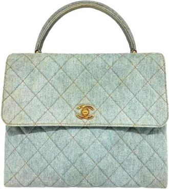 Chanel Pre-owned Vintage Denim Handtas - Dames - Vintage Handtas - Blauw - ONE Size - Denim - Vintage