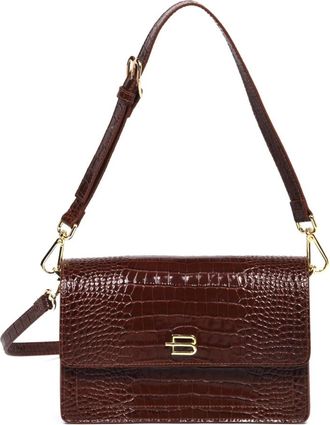 Baldinini Bolso de Hombro de Cuero con Relieve de Cocodrilo - Bags - Mujer - Marr&oacute;n - ONE SIZE