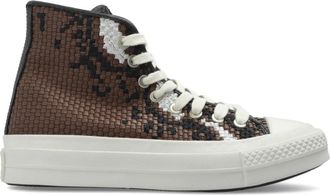 Converse Chuck Taylor All Star First String High Woven Leather - Dames - Sneakers - Bruin - 36 EU - Leer - Schoenen