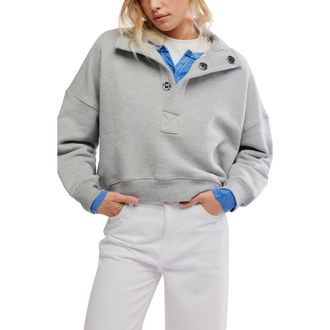 Free People Timeless Cotton Blend Pullover in Heather Grey at Nordstrom Rack, Size X-Small