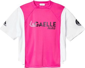 Ga&euml;lle Paris Oversized Triacetaat T-shirt Fuchsia Street Style - Dames - T-shirts - Roze - XS - Polyester - Tops