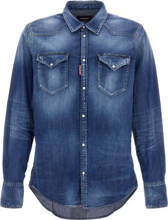 Dsquared2 Blue Classic Western Shirt