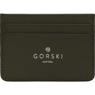 Gorski Leather Card Holder in Olive at Nordstrom