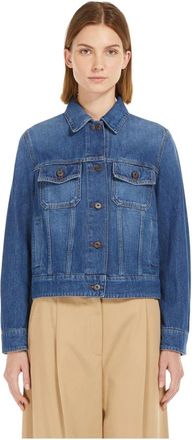 Max Mara Jassen, Dames, Blauw, 2Xl, Denim, Caduca Jacket