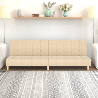 vidaXL Sof&aacute; Cama De 2 Plazas Tela Color Crema Vidaxl