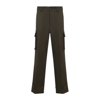 Valentino Straight Trousers, male, Green, Size: XL Military Green Cotton Cargo Pants