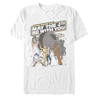 Star Wars Mens Star Wars Main Cast Fourth Day Graphic T-Shirt in White at Nordstrom, Size Xxx-Large