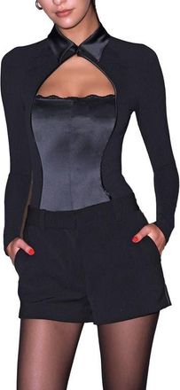 Fleur du Mal Tuxedo Shorts in Black at Nordstrom, Size 10Short