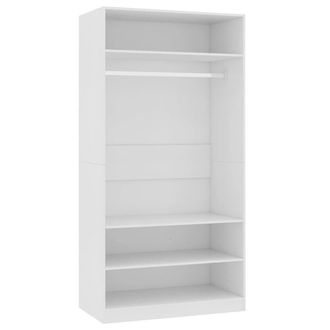 Berkfield Home Wardrobe White 100x50x200 cm Engineered Wood | Size: 100 x 50 x 200 cm