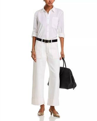 Frame Denim Utility Trouser High Rise Ankle Wide Leg Jeans In Au Natural Clean
