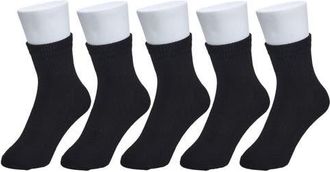 French Connection Organic Cotton Half Cushion Quarter Sock 5-Pack in Black at Nordstrom