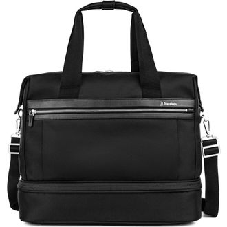 Travelpro Platinum Elite Carry on Soft Travel Drop-Bottom Weekender Bag in Black at Nordstrom