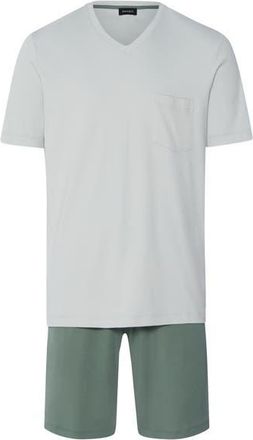 Hanro Night And Day Cotton V-Neck Pajama Set in Studio Green at Nordstrom, Size Xx-Large