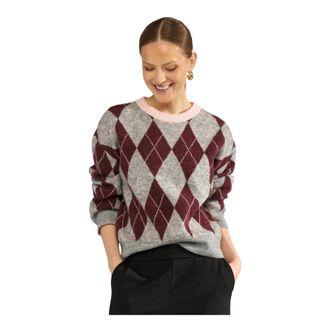 N&uuml;mph Nutikla 707317 Pullover Medium Grey Mel - Dames - Ronde hals truien - Veelkleurig - M - Wol - Truien & Vesten