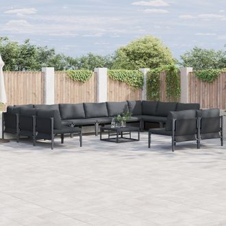 Berkfield Home Garden Sofa Set 12 pcs Anthracite Steel