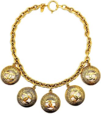 Chanel Collana con pendente logo anni 1980 - Oro