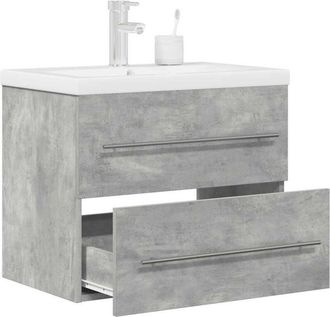 vidaXL Set Muebles De Ba&ntilde;o 2 Piezas Madera Contrachapada Gris Hormig&oacute;n Vidaxl