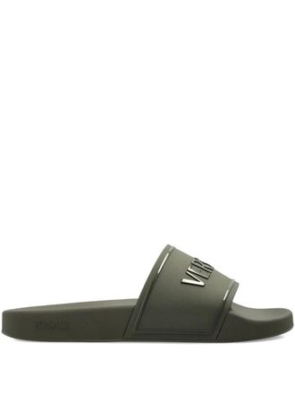 Versace Sandali slides con logo - Verde