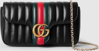 Gucci Jetset GG Marmont Small Shoulder Bag, Black, Leather