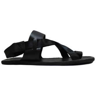 Vivobarefoot Kuru Leather Womens Slides Sandals - Obsidian Black - Size:UK 6