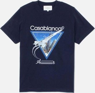 Casablanca Mens Casablanca Aiiiiir T Shirt Navy - Black - Size: 36