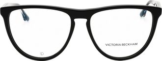Victoria Beckham VB2672 Black Oval Acetate Eyeglasses - Black