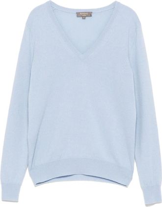 N.Peal Maglione Phoebe con scollo a V - Blu