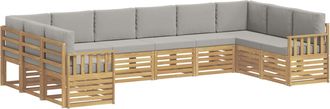 vidaXL Conjunto De Sof&aacute;s De Exterior 7 Uds. Blanco Y Gris Claro Vidaxl