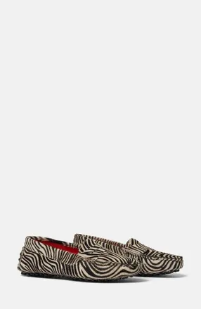 Scarosso Ashley Driving Shoes in Zebra - Ponyhair-Effect Calf at Nordstrom, Size 37.5