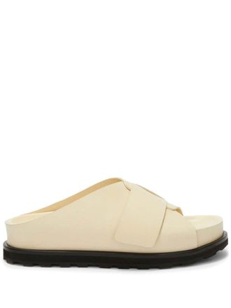 Jil Sander platform leather slides - Neutrals