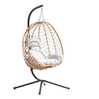 Concept Usine Sill&oacute;n colgante de resina con efecto rat&aacute;n natural