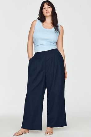 Chinti and Parker Linen Cotton Wide-Leg Pants