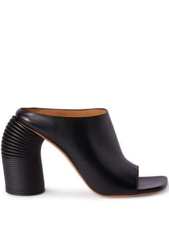 Off-white open-toe leather sandals - Black
