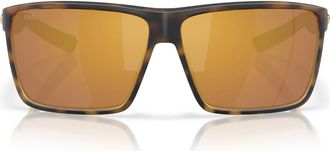 Costa 63mm Polarized Oversize Square Sunglasses in Matte Tortoise/Gold 580G at Nordstrom