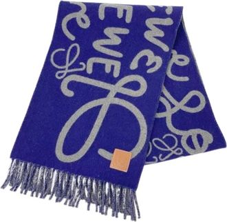 Loewe Pre-owned Scarves, female, Blue, Size: ONE SIZE Pre-owned Stole