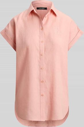 Lauren Ralph Lauren Relaxed Fit Hemdbluse aus reinem Leinen in Rosa, Gr&ouml;&szlig;e XL