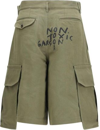 Comme Des Gar&ccedil;ons Cargo Cotton Bermuda Shorts - Green
