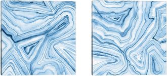 iCanvas Icanvas Indigo Agate Abstract Diptych Canvas Set By Megan Meagher