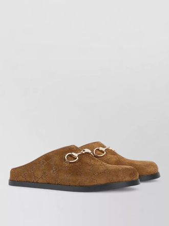 Gucci mule flat sole gold tone hardware