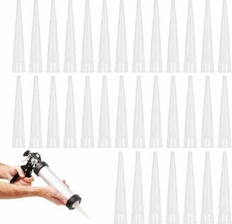 OEM 40 Ugelli Per Pistola In Silicone, Ugelli Di Ricambio Per Cartuccia Per Sigillante Adesivo In Silicone Con Raschietto In Plastica Per Estensioni Di Ca