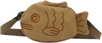 Generic Canvas Shoulder Bags Cute Fish Shape Crossbody Bag Fashion Pack Waist Bag for Outdoor Workout Walking Travel