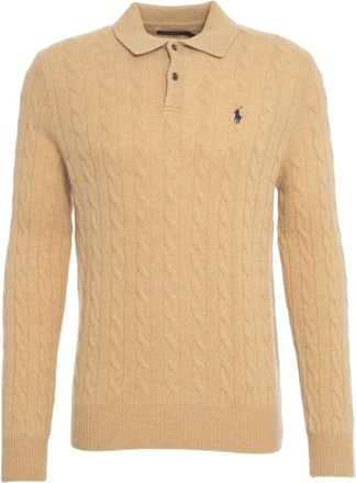 Polo Ralph Lauren Cable Knit Sweater With Polo Neck