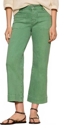 Sandy Liang Marine Crop Straight Leg Jeans In Green Juice