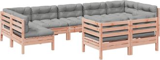 vidaXL Set Divani Giardino 9 Pz Cuscini Legno Massello Abete Douglas Vidaxl
