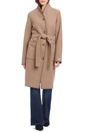 Sanctuary Whipstitched Soft Touch Coat in Hazelnut Melange at Nordstrom Rack, Size X-Small