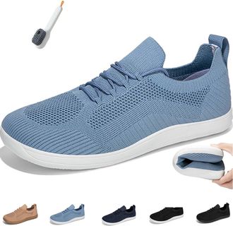 Generic Comfort Hybrid Slip-On Walking Shoes for Women Men, Breathable Mesh Sneakers with Wide Toe Box & Lightweight Design (Light Blue, Adult, Women, 5.5, Nu