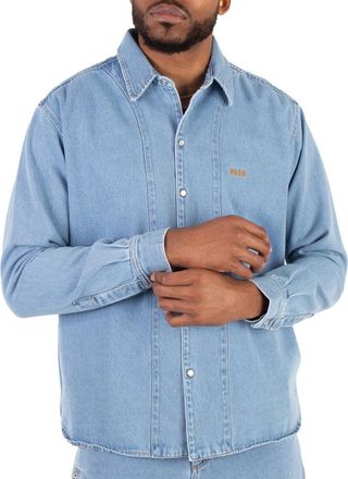 GCDS Wirdo Cotton Denim Shirt, Size Small